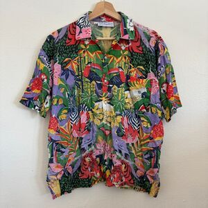 Vintage Bagshaws Of St Lucia Hawaiian Shirt Men's L Multicolor Tropical Print